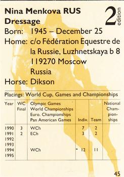 1995 Collect-A-Card Equestrian #45 Nina Menkova / Dikson Back